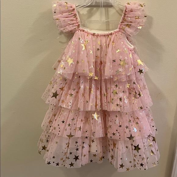 PETITE HAIlEY Layered Star Pink  Ruffle Dress size Childs 5 - Picture 4 of 5